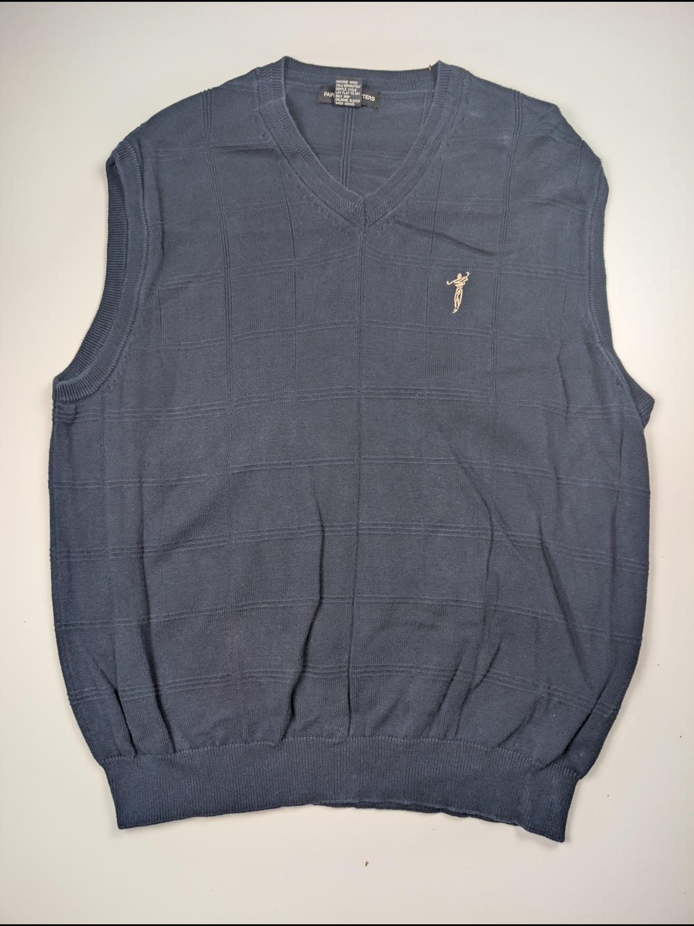Fairway Outfitters Mens XXL Navy Blue Cotton Sweater Vest Golfcore Preppy